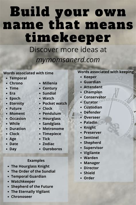 99 Names That Mean Timekeeper to Get Your Brain Ticking!.